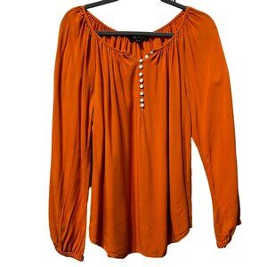 Karen Kane women’s size XL burnt orange Boho peasant flowy long sleeve  top
